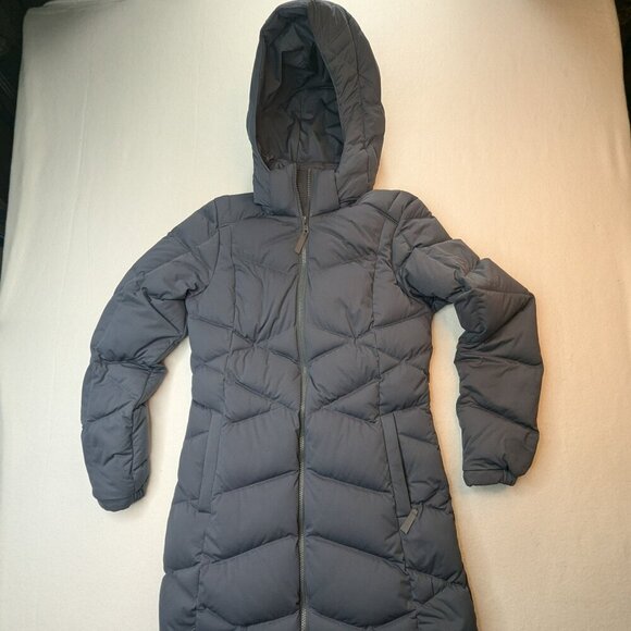 L.L Bean Women's Stretch Down Hooded Puffer Coat Gray Bluish Color Size XS - Picture 3 of 11